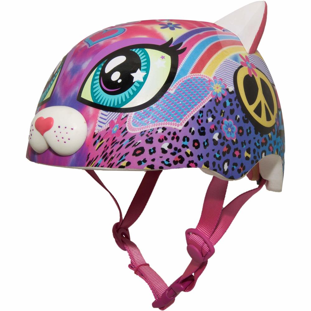 Raskullz Sparklez Peace Love Kitty Helmet, Pink, Ages 3+, Multicolor