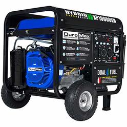 DuroMax XP10000EH Dual Fuel Portable Generator - 10000 Watt Gas or Propane Powered-Electric Start- Home Back Up & RV Ready, 50 S