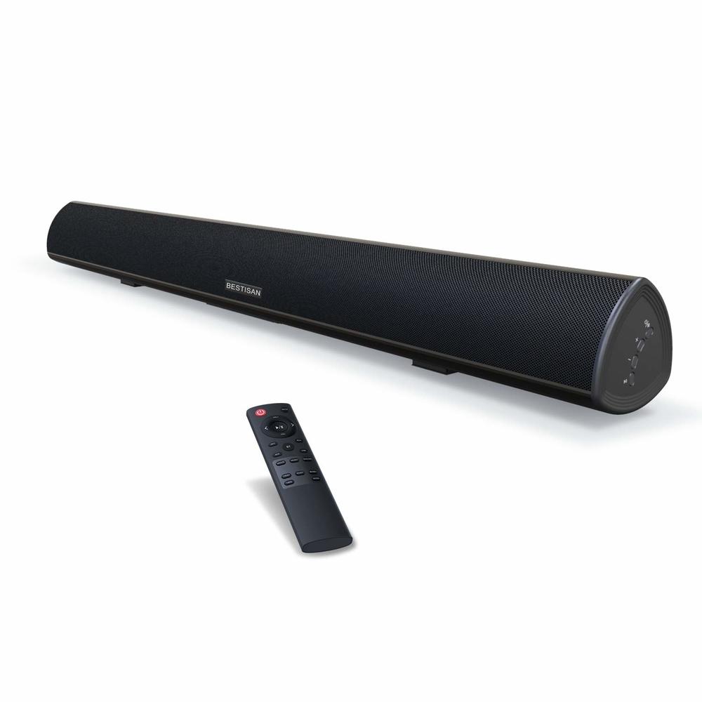 BESTISAN Sound Bar, 100Watt Soundbar for TV, Wired & Wireless Bluetooth 5.0 Sound Bar(40 Inch, 6 Drivers, Optical, HDMI-ARC)