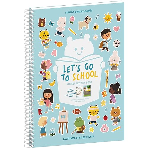 Let's Go to School Toddler Sticker Book by Cupkin: Side by Side Activity  Books - 12 Scenes with 500+ Back to School Stickers for