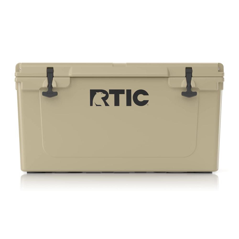 RTIC Hard Cooler 65 qt, Tan, Ice Chest with Heavy Duty Rubber Latches, 3 Inch Insulated Walls Keeping Ice Cold for Days, Great f