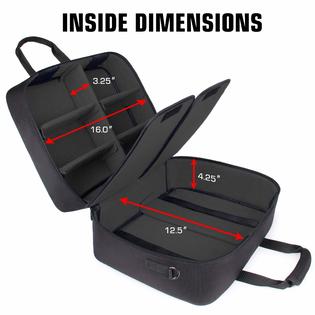 mtg card carrying bag ENHANCE Designer Edition Compact Compatible with Magic the Gathering, Lorcana & more Black storage bag or case with mesh pockets shown from multiple angles ENHANCE Designer Edition Compact MTG