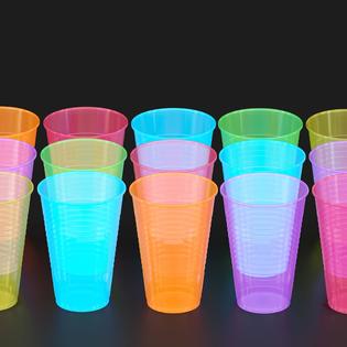 Exquisite Blacklight Party Glow Cups - 120 Pack 16 Oz - Assorted Colors -  Disposable Cups For Party - Blacklight