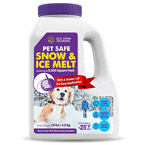ECO GARDEN PRO PROFESSIONAL Pet Safe Snow & Ice Melt | Eco Living Solutions | Calcium Chloride | Works Under -25 °F | Safe for Concrete Driveway and Roof | 