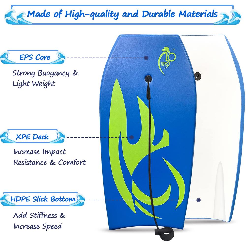 Bo-Toys Body Board Lightweight with EPS Core (Blue, 41-INCH)