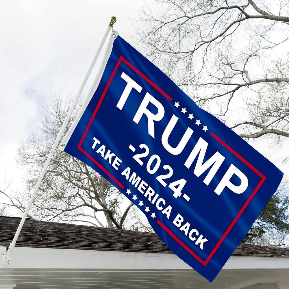 ARSOF Trump 2024 Flag Take America Back- Double Sided Donald Trump Flags 2024-3x5 Outdoor 200D Polyester with Durable Canvas Header an