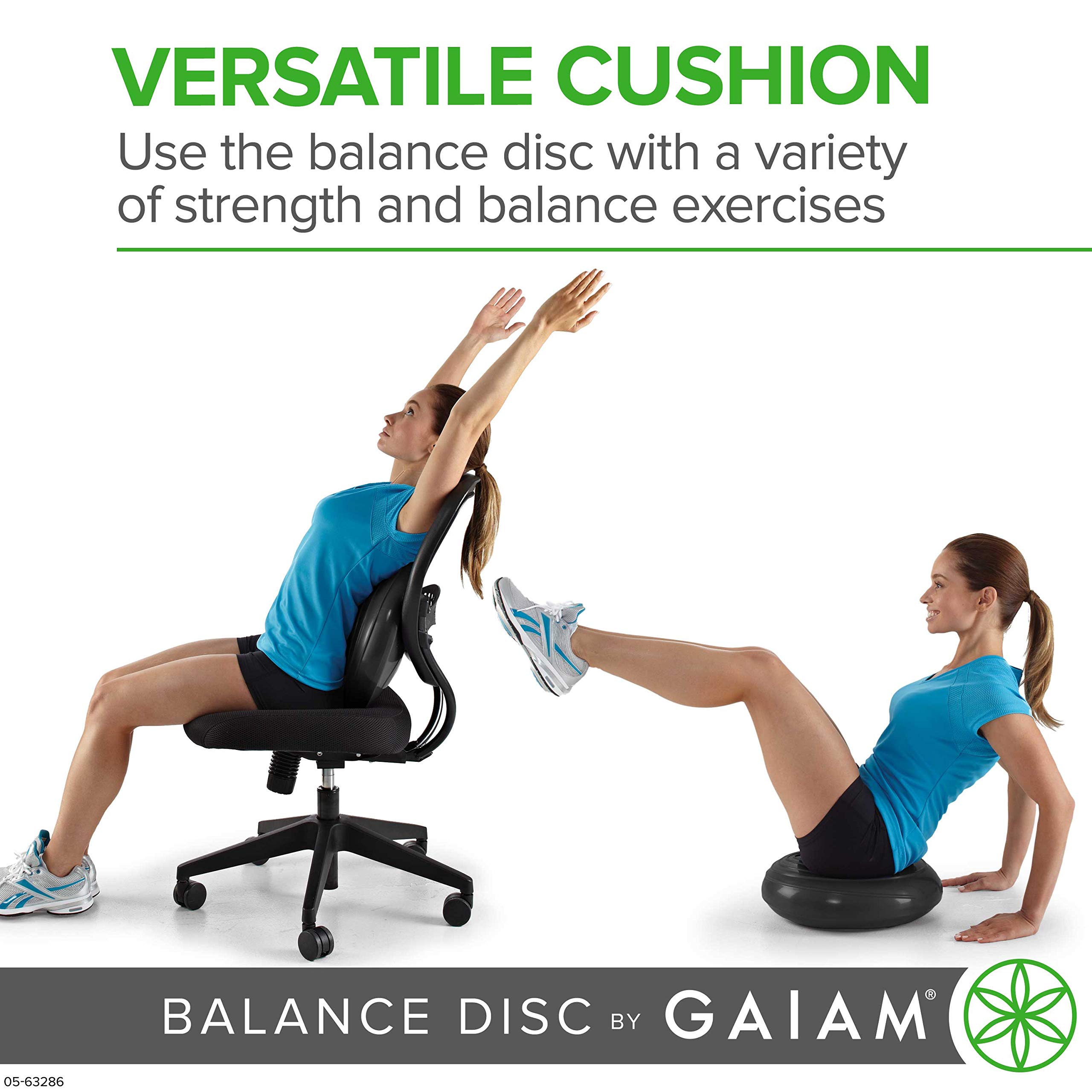 Gaiam Balance Disc Wobble Cushion Stability Core Trainer For Home Or Office Desk Chair and Kids Alternative Classroom Sensory Wi
