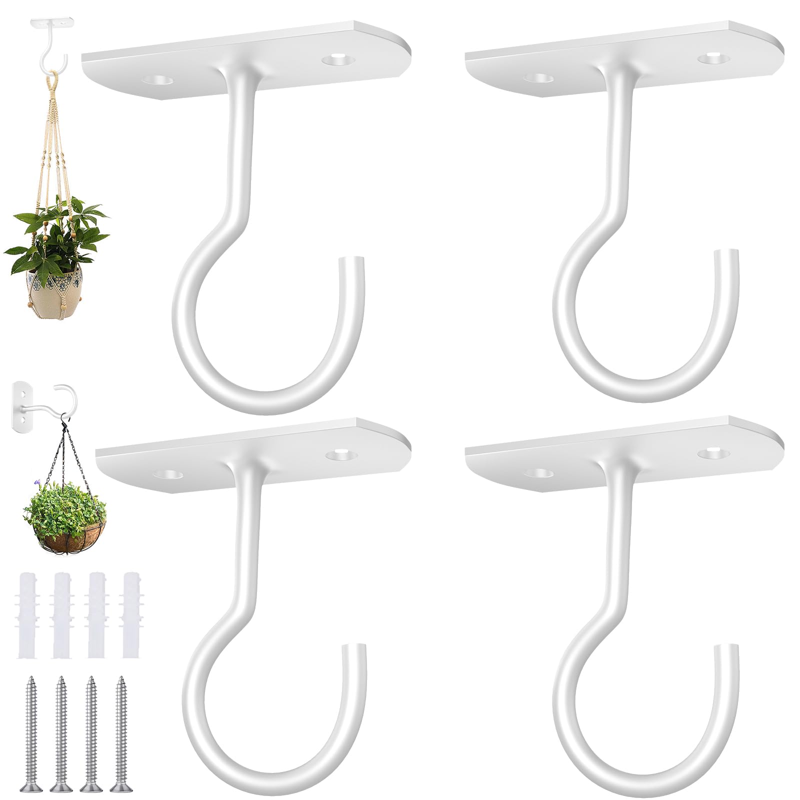 ASZUNE Ceiling Hooks for Hanging Plants - Metal Plant Bracket Iron Wall Mount Lanterns Hangers for Hanging Bird Feeders, Lantern