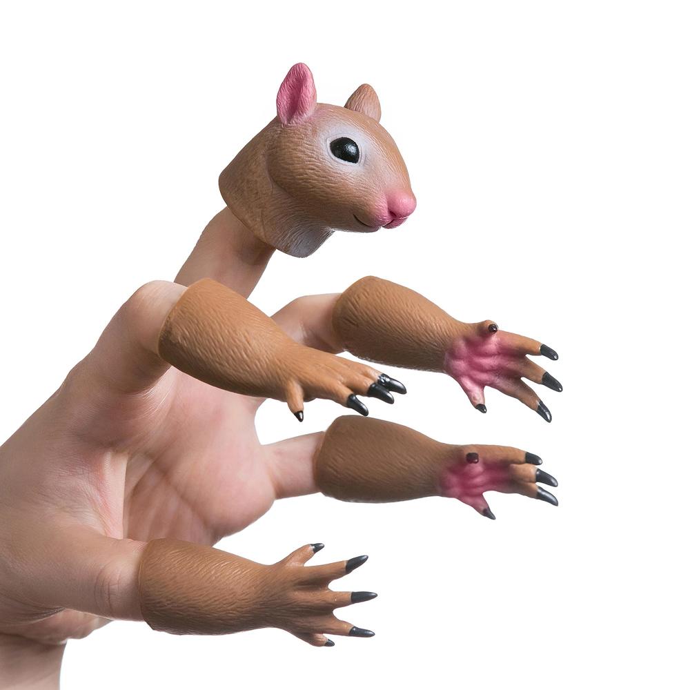 AQKILO® Squirrel Finger Puppet Set, Animals Puppet Show Theater Props, Novelty Toys Weird Stuff Gifts