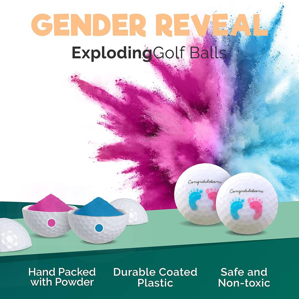 Port City Creations Gender Reveal Exploding Golf Balls Set For Gender ...