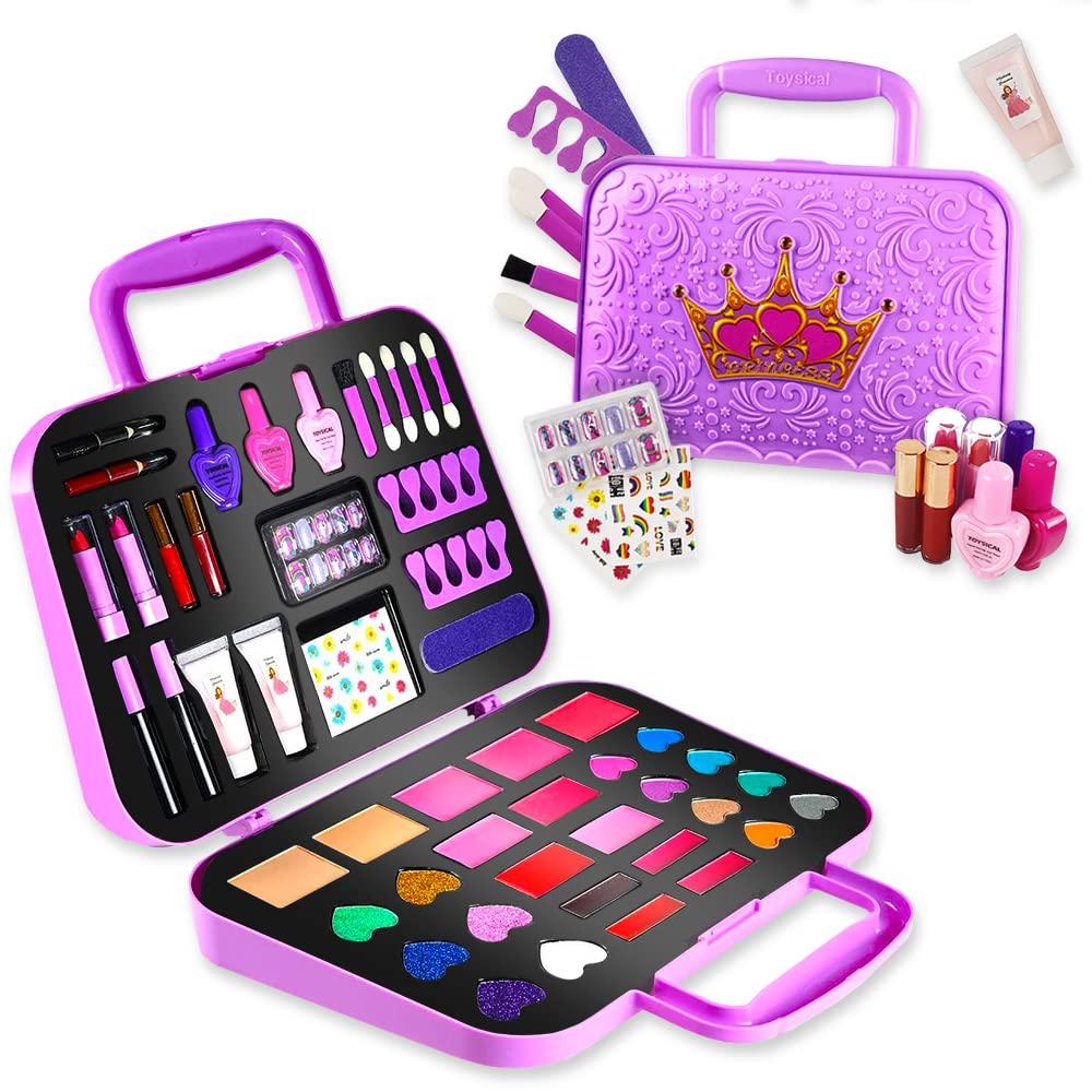 Toysical Makeup Kit for Girls, Pretend Makeup Set for Kids, Real Makeup Tots for Girls, Non Toxic, Princess Toys for Girls, Birt