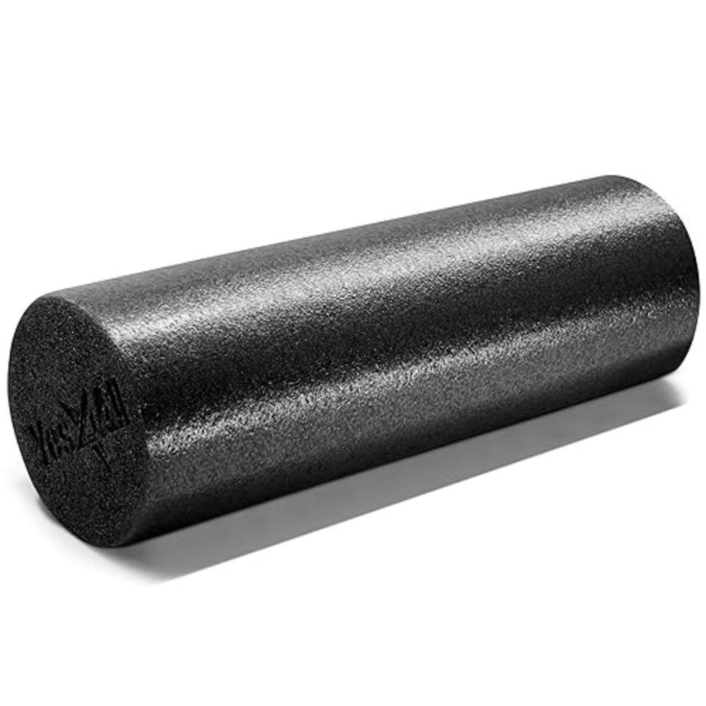 Yes4All Premium Soft-Density Round PE Foam Roller for Pilates, Yoga, Stretching, Balance & Core Exercises - 18 inch Black