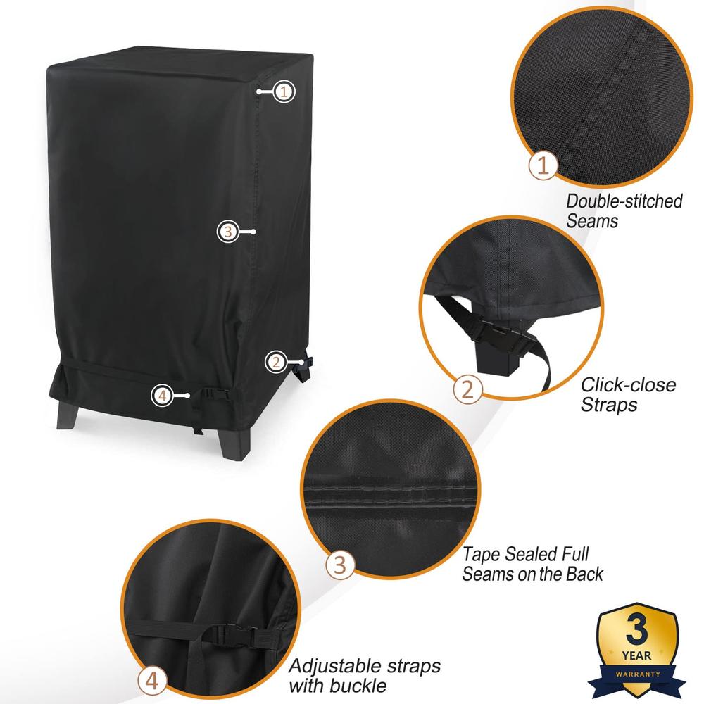 NettyPro Masterbuilt Electric Smoker Cover 40 inch Heavy Duty Waterproof Vertical Smoker Cover for Outdoor Square Grill Smoker, 