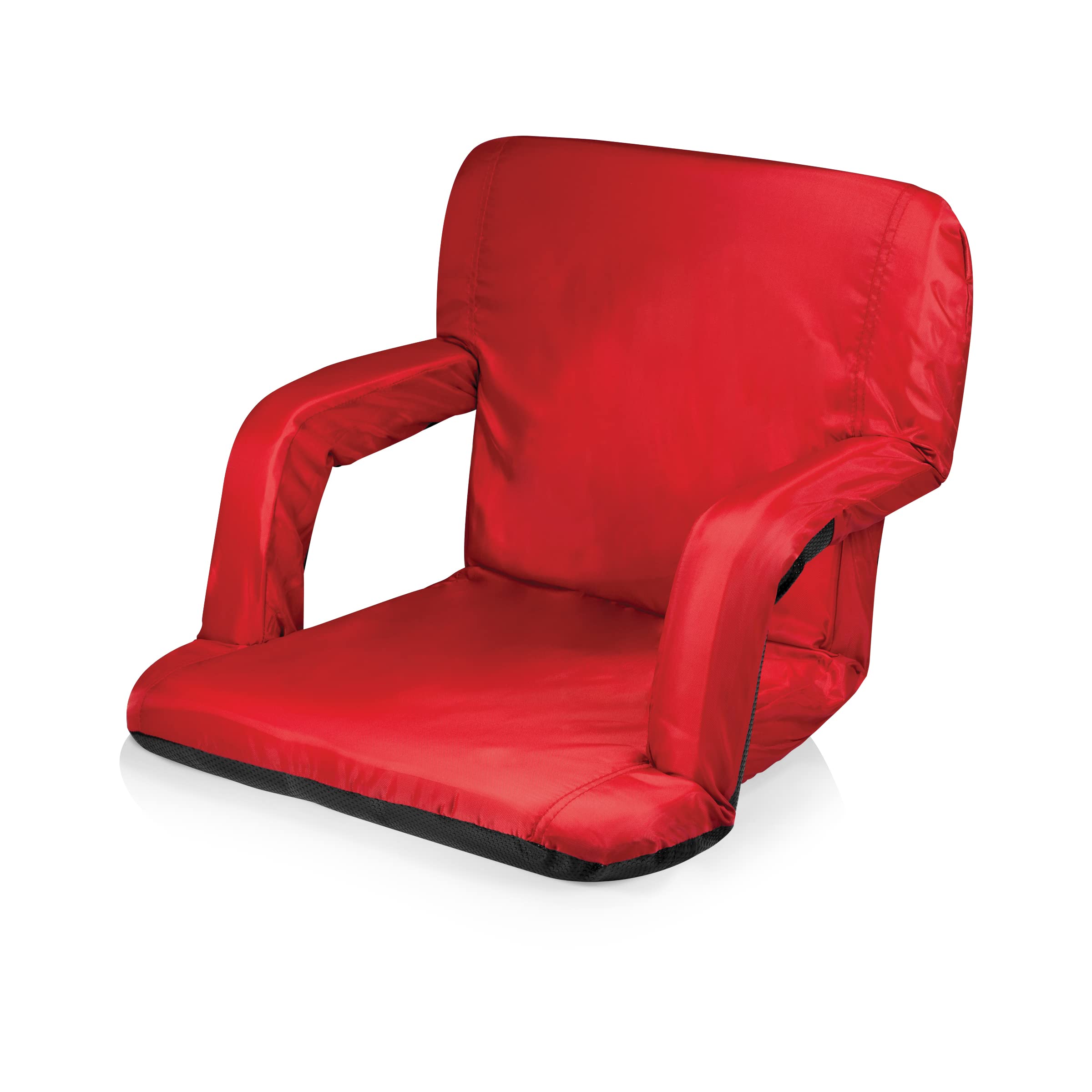 Picnic Time ONIVA - a Picnic Time brand Ventura Reclining Stadium Seat with Back Support - Bleacher Seat - Beach Floor Chair, (Red)