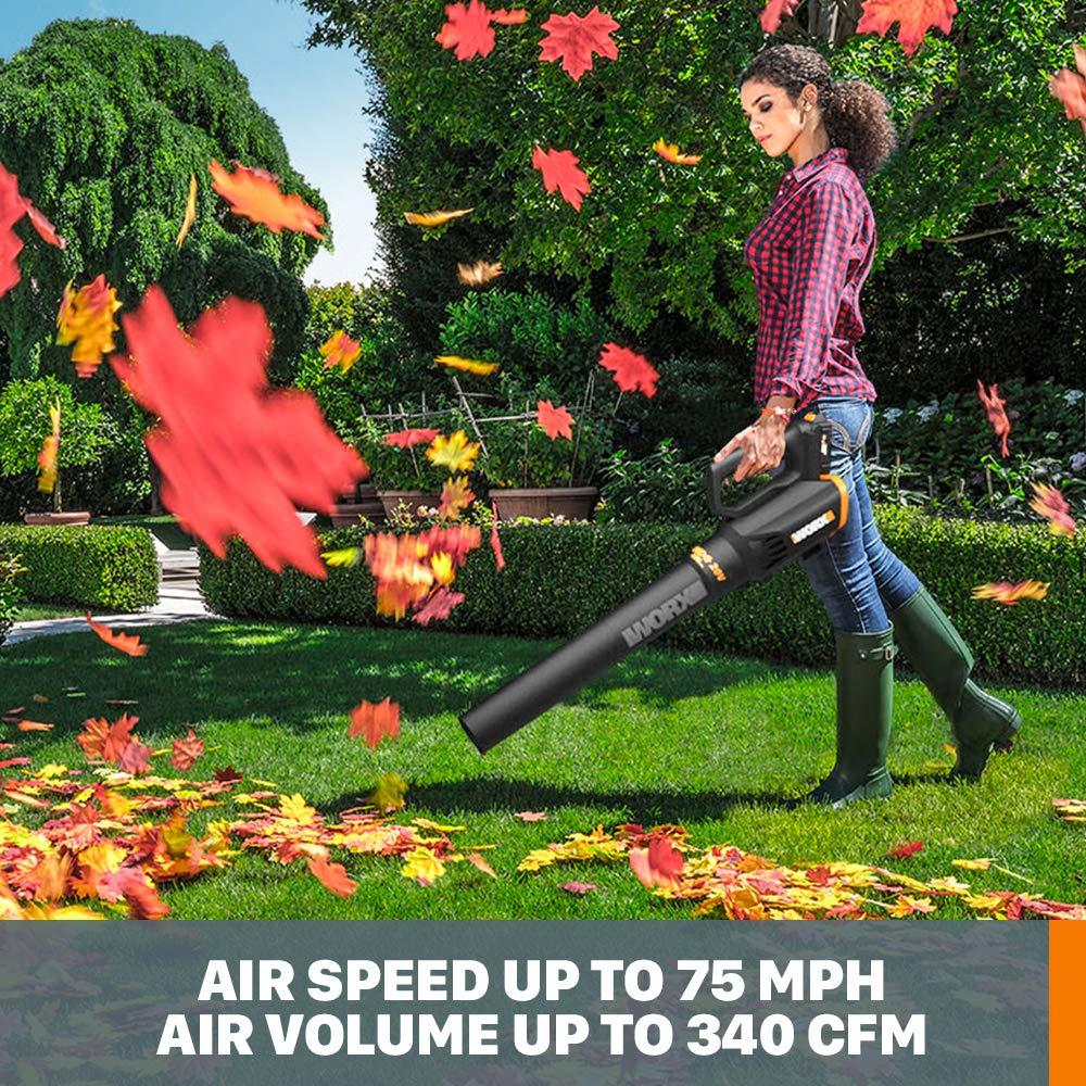 WORX 20V String Trimmer Cordless & Edger 3.0 + Leaf Blower Cordless with Battery and Charger Turbine, Black and Orange