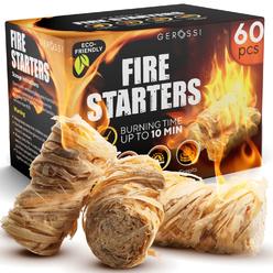 GEROSSI Fire Starter - Natural Pine Fire Starters for Fireplace, Campfires, Grill, Wood & Pellet Stove, Chimney, Fire Pit, BBQ, Smoker -