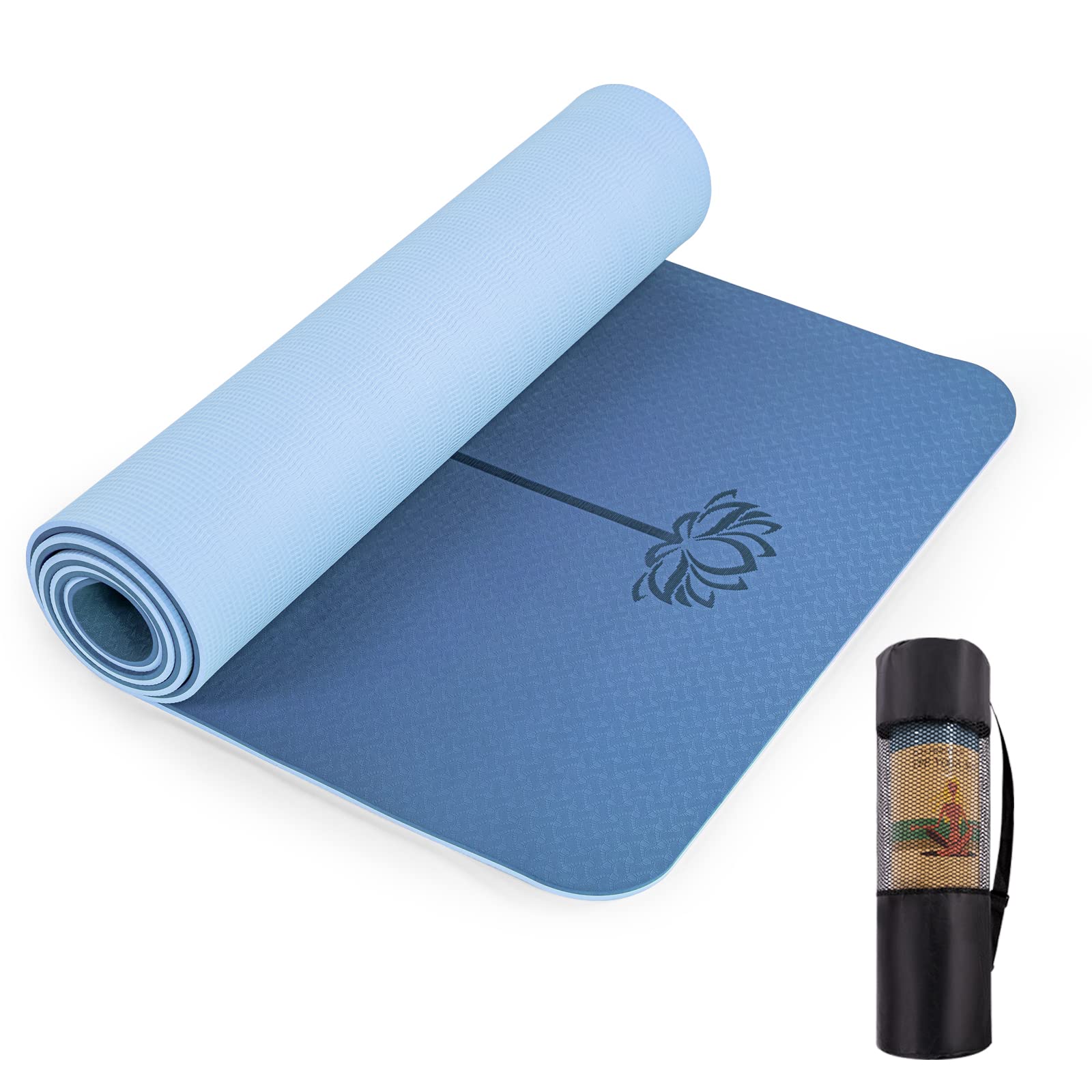 UMINEUX Yoga Mat Extra Thick 1/3'' Non Slip Yoga Mats for Women, Eco  Friendly TPE Fitness Exercise Mat with Carrying Sling & Sto