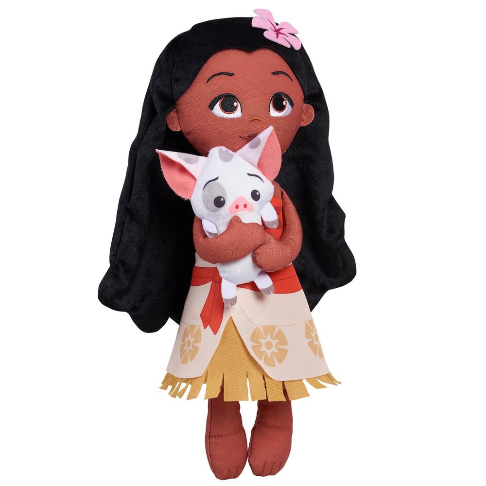 Disney Princess Lil' Friends Plushie Moana & Pua 14-inch Plushie Doll, Officially Licensed Kids Toys for Ages 3 Up by Just Play