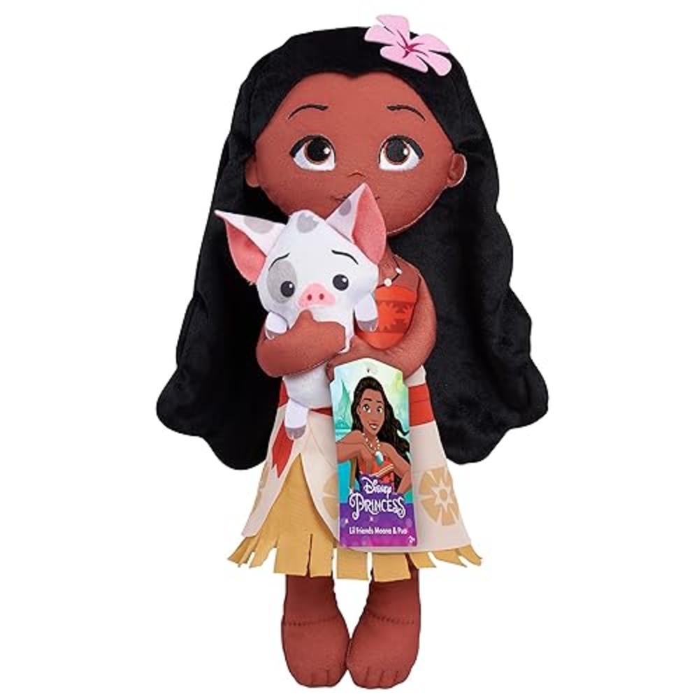 Disney Princess Lil' Friends Plushie Moana & Pua 14-inch Plushie Doll, Officially Licensed Kids Toys for Ages 3 Up by Just Play