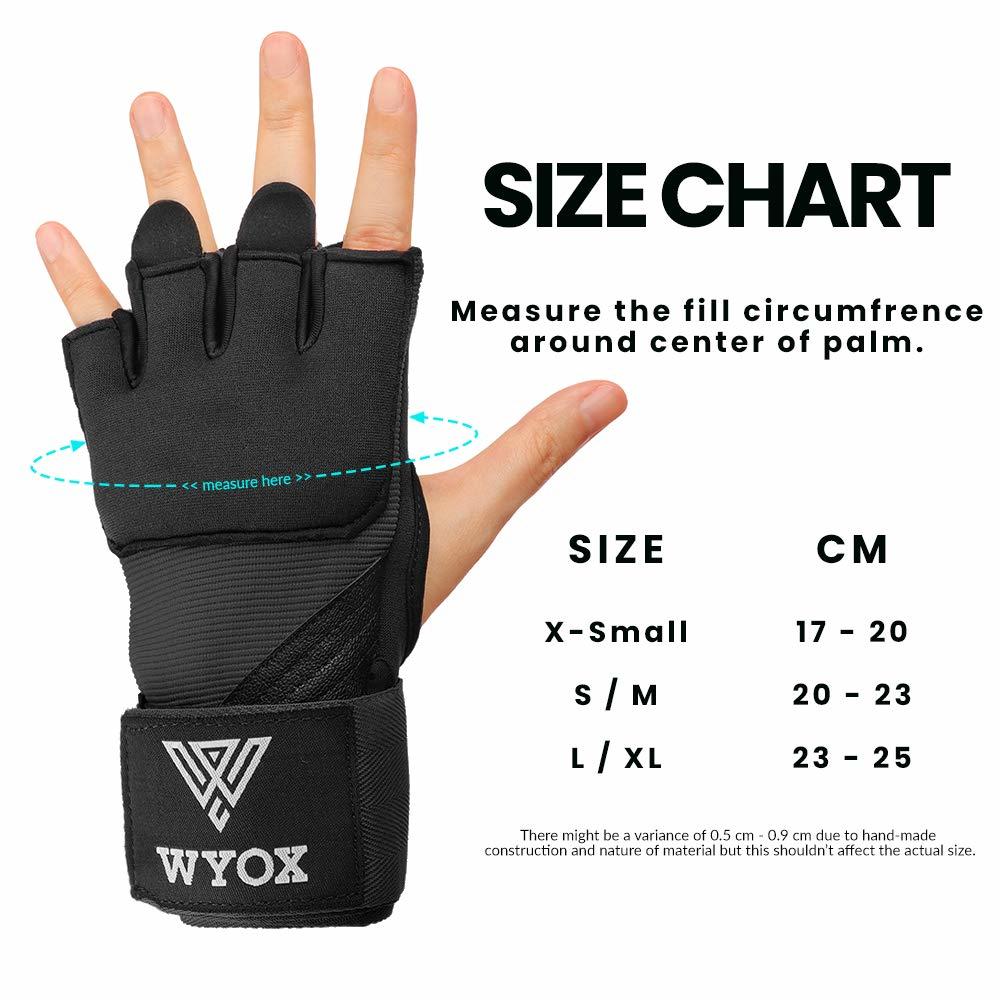 WYOX Gel Quick Hand Wraps for Boxing MMA Kickboxing - EZ-Off & On - Padded Knuckle with Wrist Wrap Protection for Men Women Yout