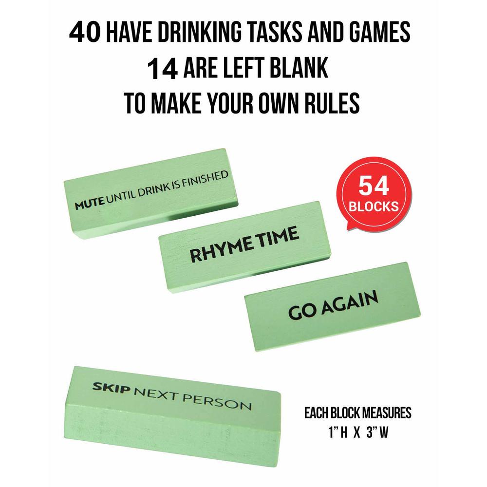 Buzzed Blocks Adult Drinking Game - 54 Blocks with Hilarious Drinking Commands and Games on 40 of Them | Perfect Pregame Party S