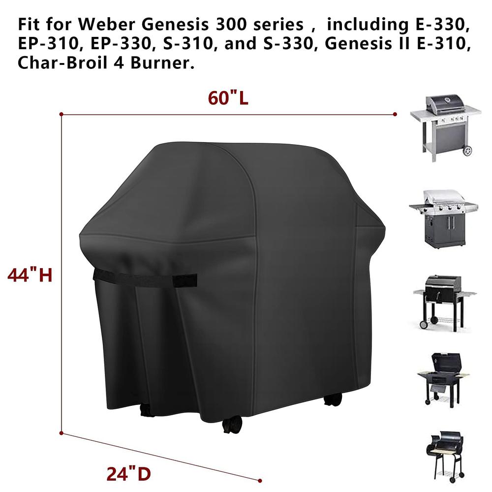 vchin 60 Inch Grill Cover, Fits for Weber Genesis, Char-Broil Nexgrill Brinkmann and More.Heavy Duty Waterproof Barbecue Grill C