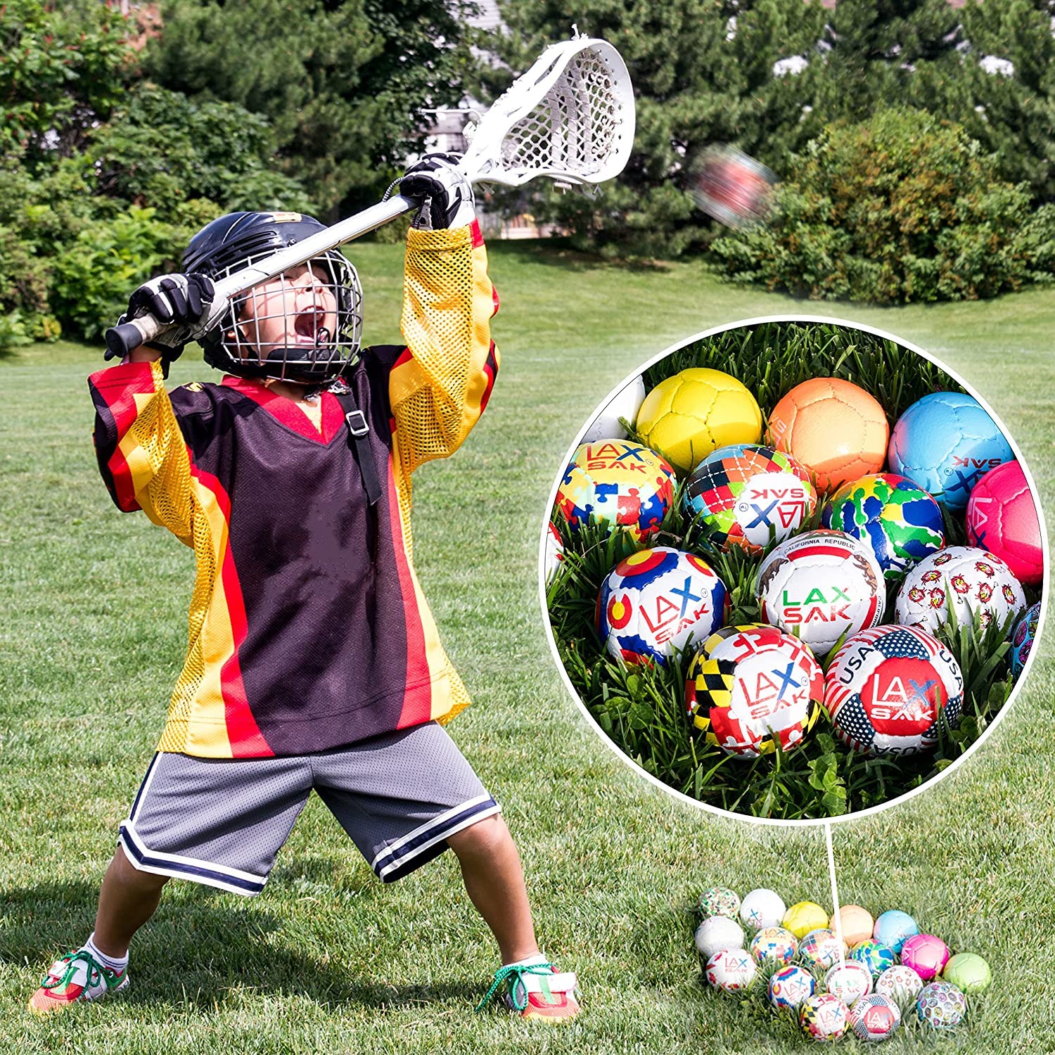 Lax Sak Soft Practice Lacrosse Balls - Same Weight & Size as a Regulation Lacrosse Balls, Great for Indoor & Outdoor Practices, 