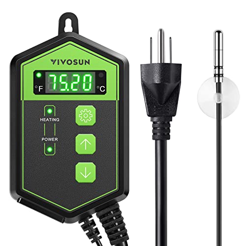 Photo 1 of VIVOSUN Digital Heat Mat Thermostat Temperature Controller, 40-108 ºF 1000W for Reptiles, Seedlings, Germination, Incubation and