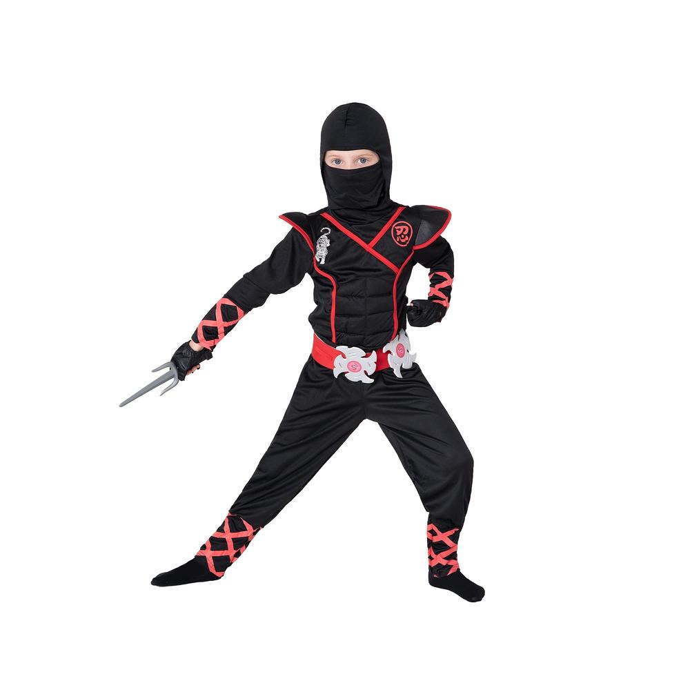 Spooktacular Creations Ninja Costume for Kids, Black Deluxe Ninja Costume for Boys Halloween Ninja Costume Dress Up (Black, Todd