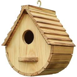 STARSWR Bird House for Outside,Outdoor Bird Houses, Natural Wooden Bird Hut Clearance Bluebird Finch Cardinals Hanger Birdhouse 