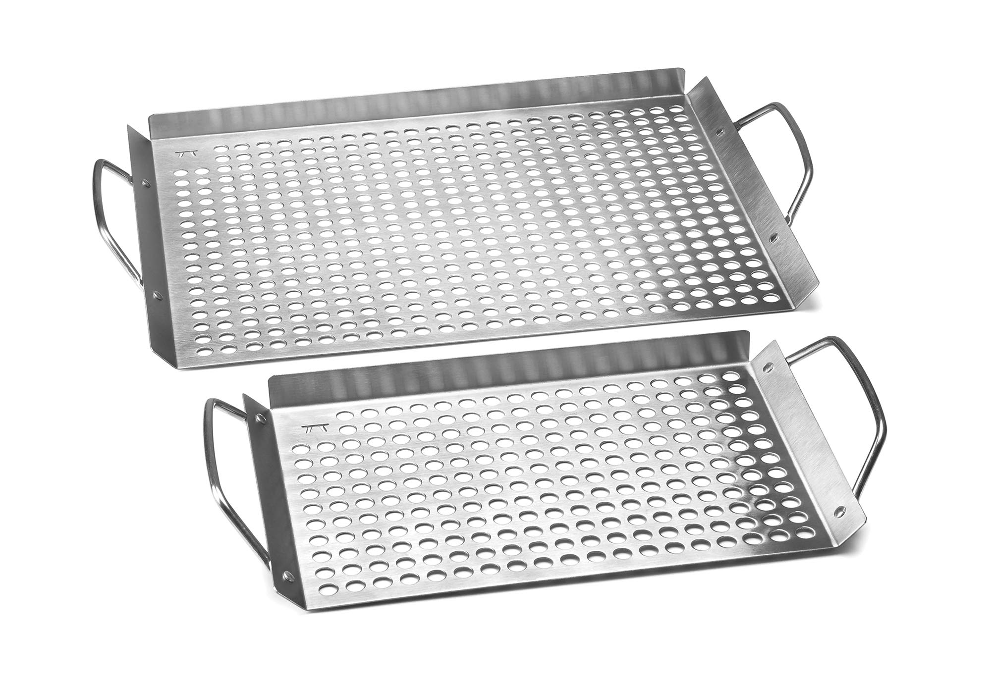 Outset 76630 Stainless Steel Grill Topper Grid, Set of 2, 11"x7" and 11"x17"