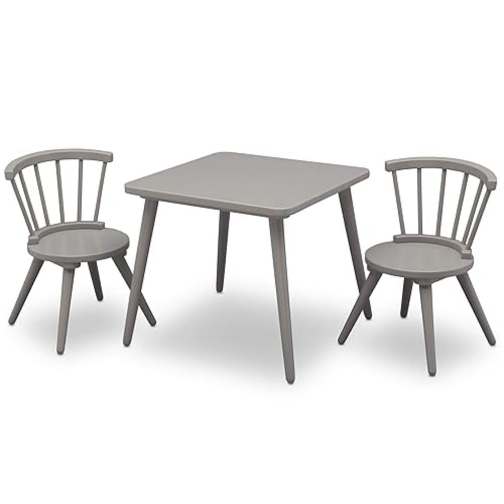 Delta Children Windsor Kids Wood Table Chair Set (2 Chairs Included) - Ideal for Arts & Crafts, Snack Time, Homeschooling, Homew