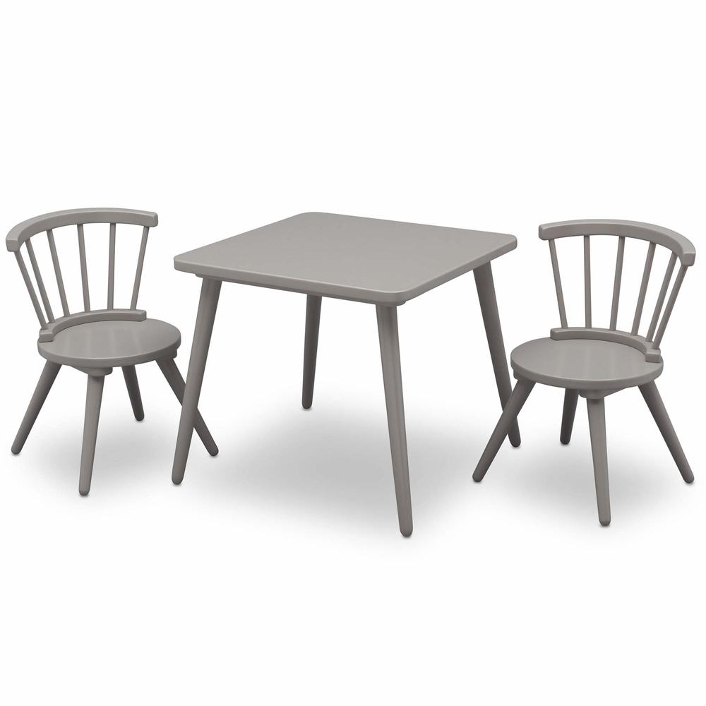 Delta Children Windsor Kids Wood Table Chair Set (2 Chairs Included) - Ideal for Arts & Crafts, Snack Time, Homeschooling, Homew