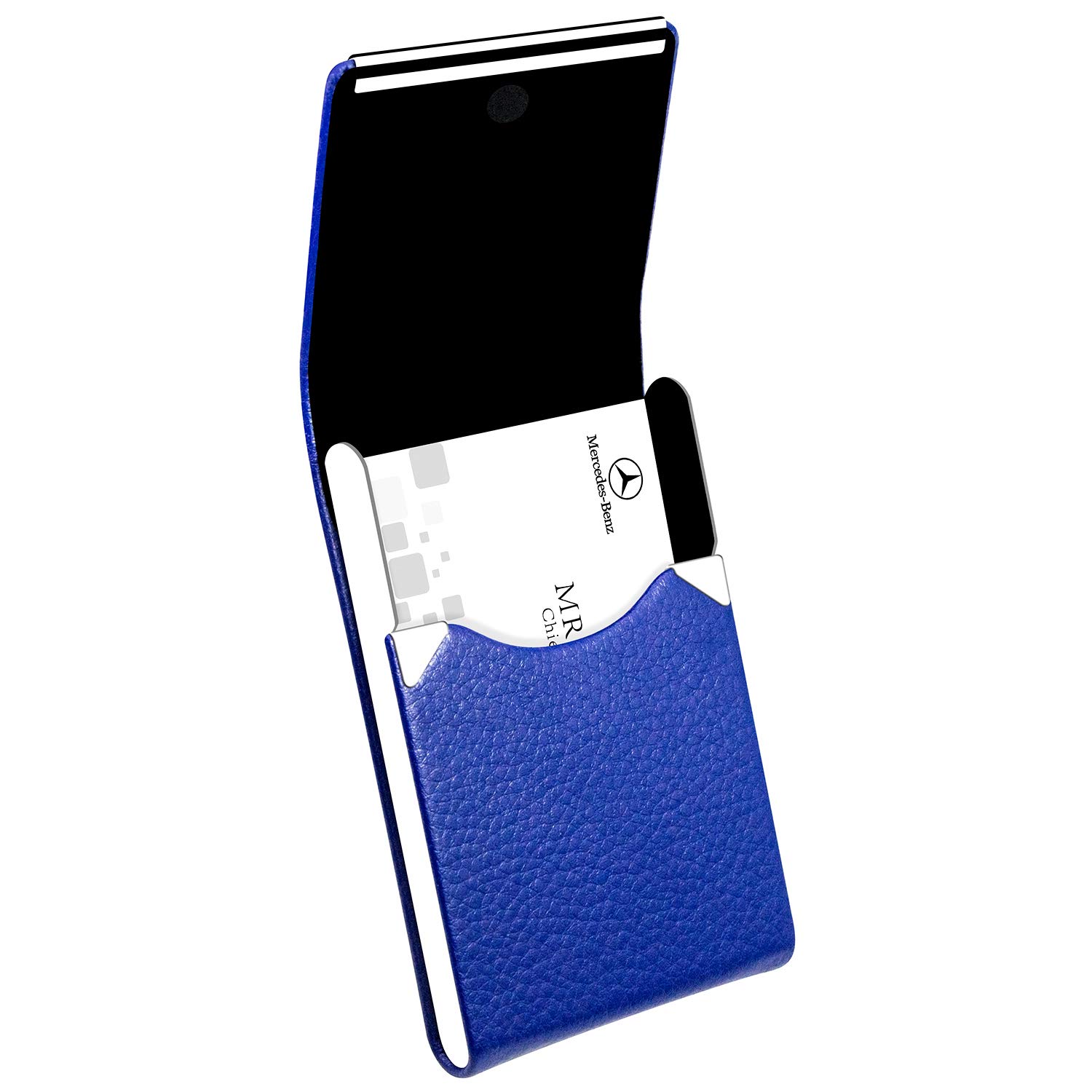 Padike Professional Business Card Holder PU Leather Business Card Case Name Card Holder Slim Metal Pocket Card Holder with Magne