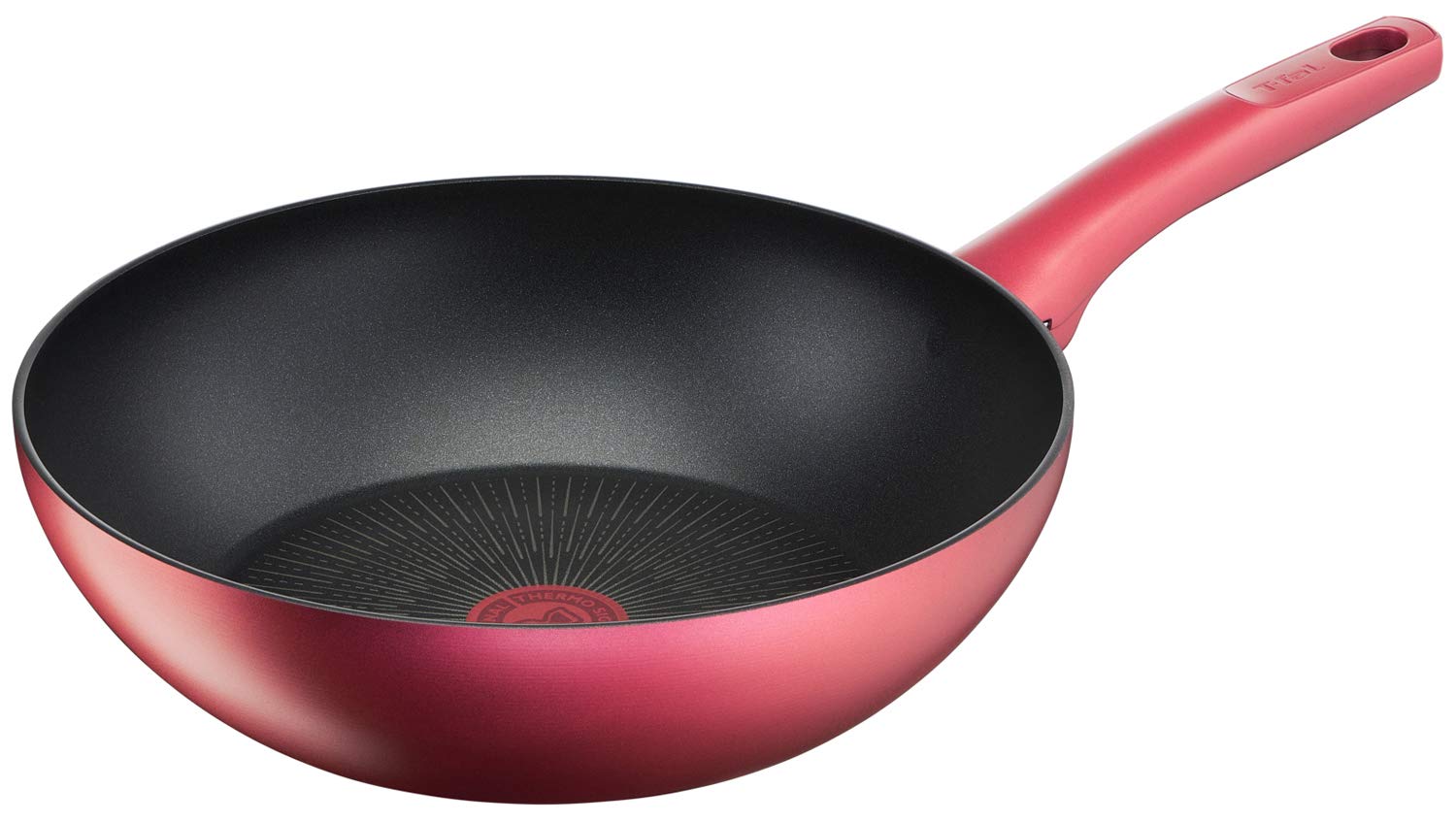 (T-fal) T-fal G26219 IH Rouge Unlimited Wok Pan, 11.0 inches (28 cm), Deep Type, Compatible with Induction and Gas Stoves, Non-Stick, Re