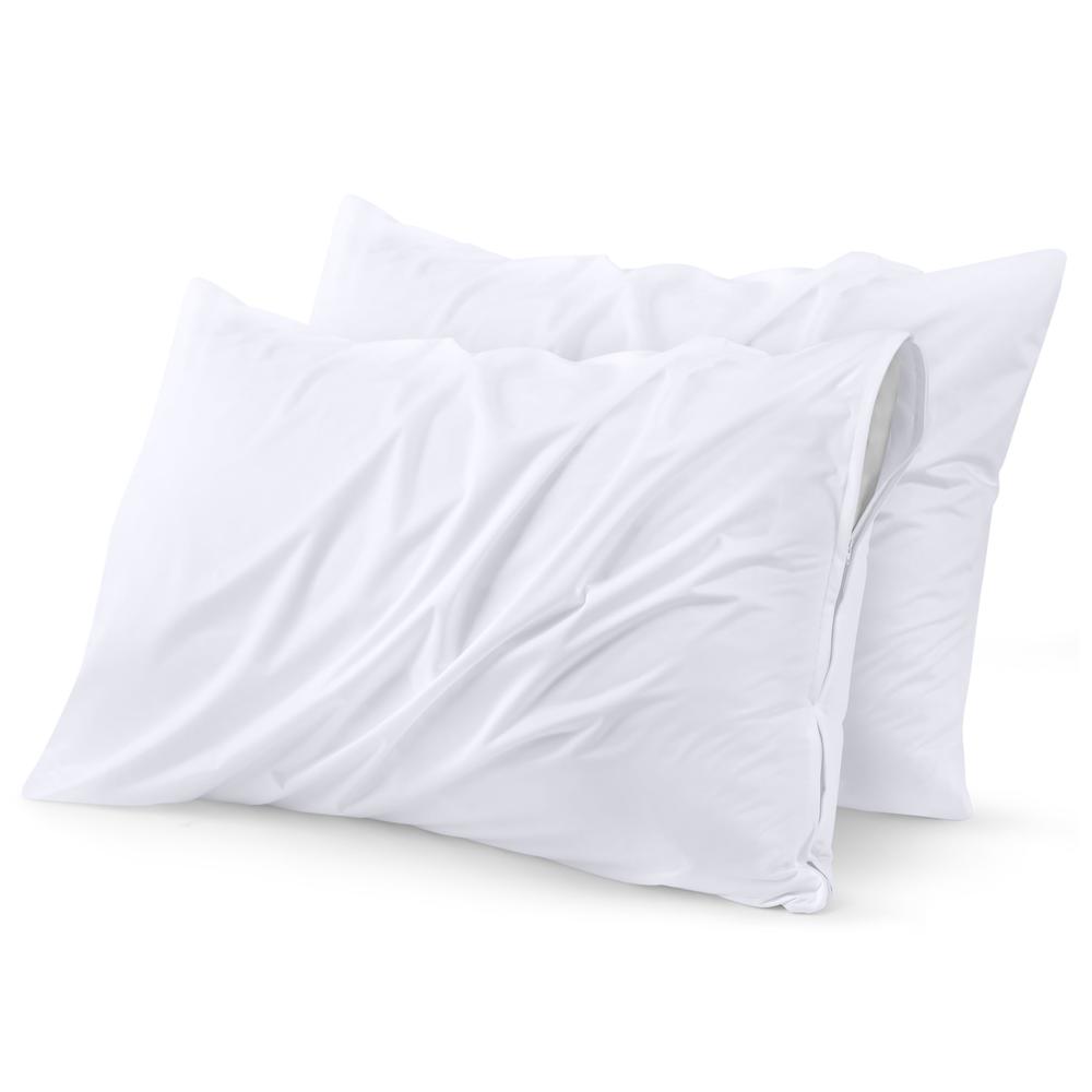 Utopia Bedding Waterproof Pillow Protector Zippered (2 Pack) Standard - Bed Bug Proof Pillow Encasement 20 x 26 Inches