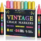 SILENART SC6208VT Vintage Chalk Markers - 8 Color and 24 Labels - Dry & Wet  Erase Marker Pens - Chalkboad Markers for Kids, Liquid Chalk Markers E