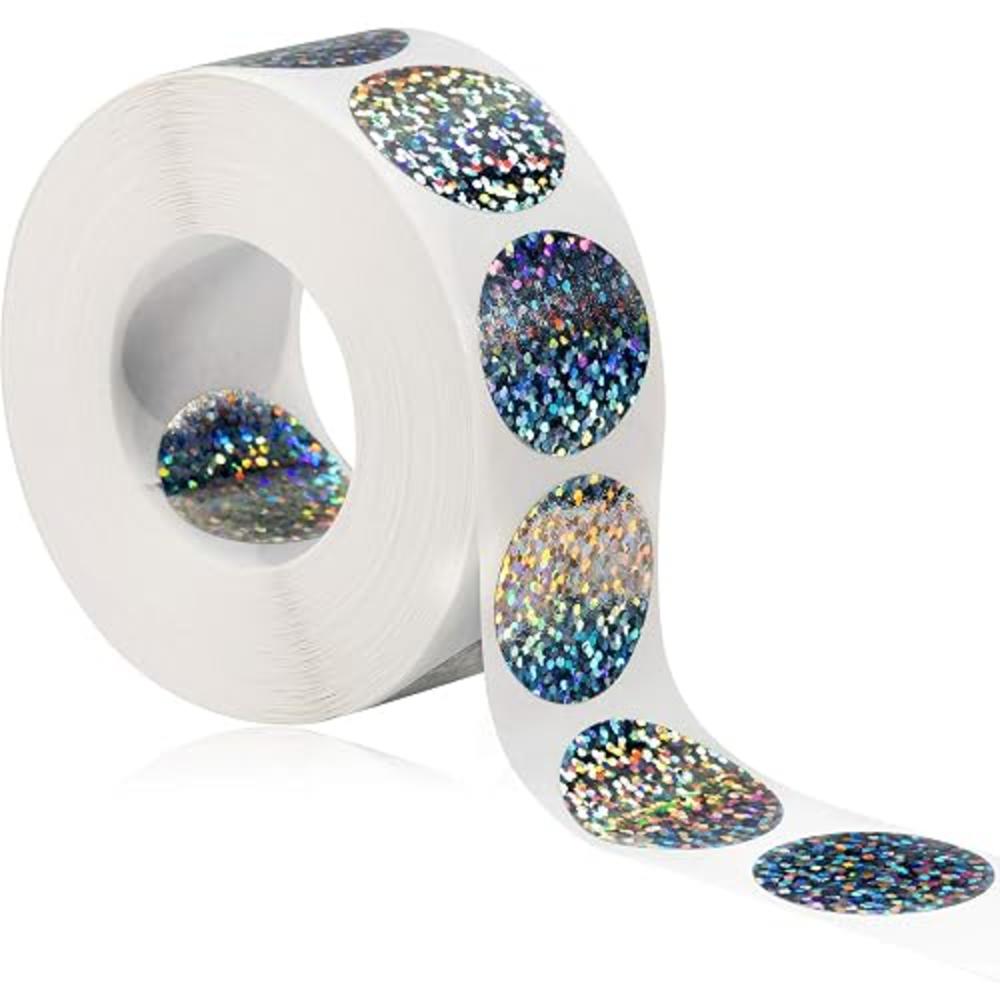 Write Off Sticker Leinuosen Scratch Offs Sticker Round Silver Hologram Holographic ...