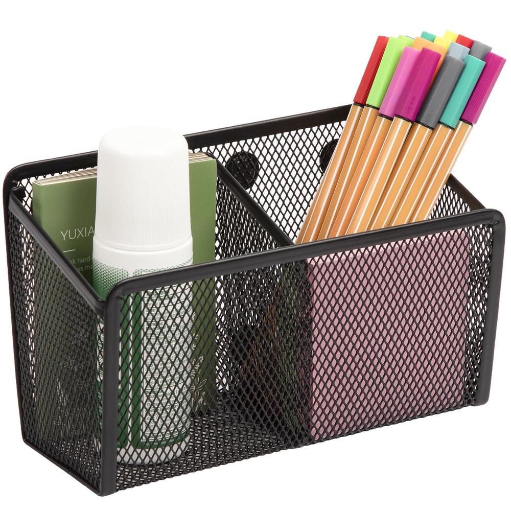 Pen Basekt Sanpaint Magnetic Pencil Holder, 2 Compartments Mesh Stainless Steel ...