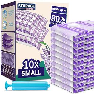Storage Master 10 Small Vacuum Storage Bags - Space Saver Seal Bags for Clothes, Comforters, Blankets & Bedding (10s)