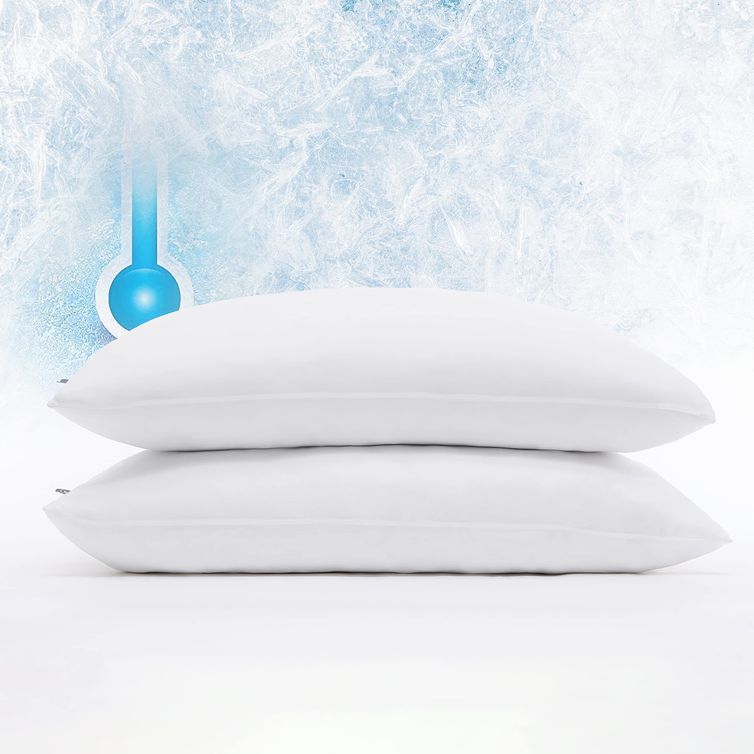 Serta Power Chill Cooling Pillow Protectors, Stain Resistant and Zippered Pillow Protector, Protects Pillow from Dust and Dirt (