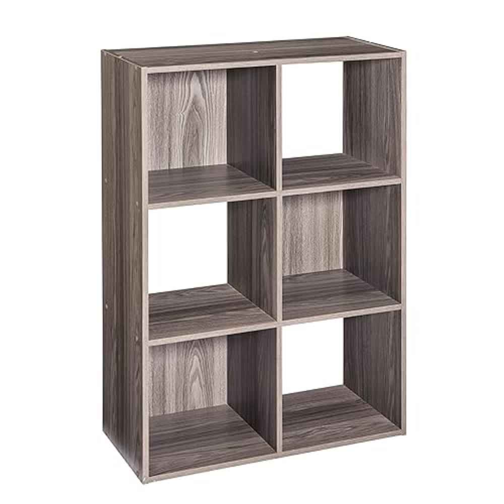 closetMaid cubeicals 6 cube Storage Shelf Organizer Bookshelf Stackable, Vertical or Horizontal, Easy Assembly, Wood, Natural gr