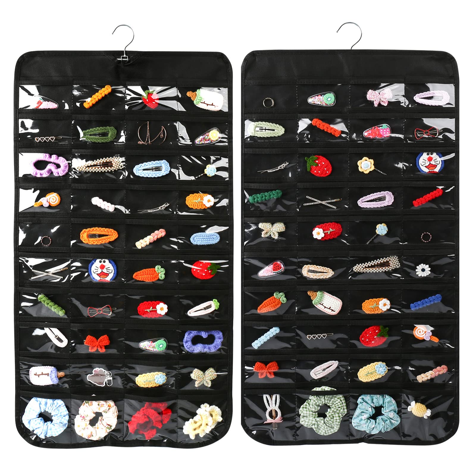 Luney Hanging Jewelry Organizer, 80 Pockets Earring Holder Organizer, Bracelet Organizer with Pockets for Woman, for Hanging Ear