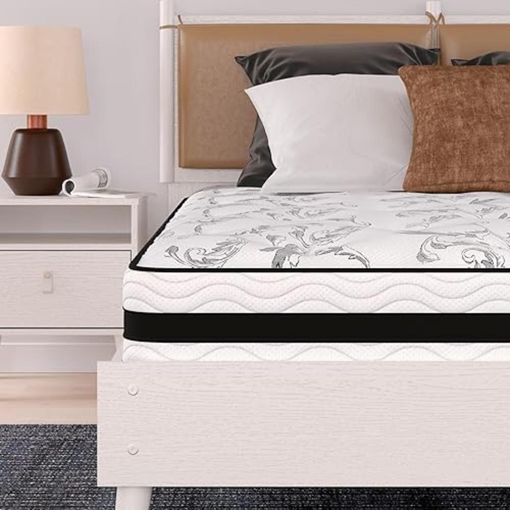 Signature Design by Ashley Full Size Chime 8 Inch Medium Firm Innerspring Mattress with Pressure Relief Quilt Foam