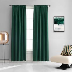 DONREN Christmas Dark Green Blackout Thermal Insulating Window Curtain Panels for Bedroom -Room Darkening 84 Inch Length Rod Poc