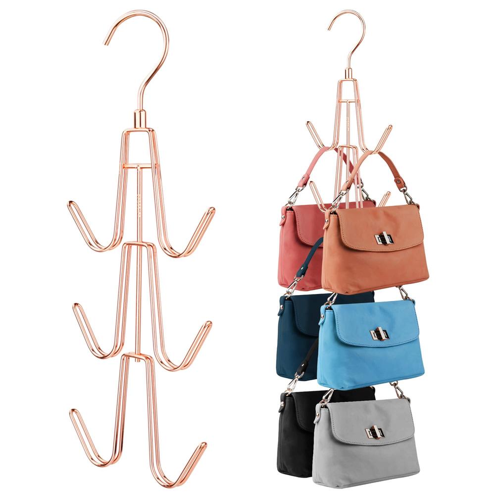 ZEDODIER Purse Hanger Organizer for Closet, 2 Pack Hanging Bag Holder, Keeping Purses Visible and in Good Condition, Metal Handb