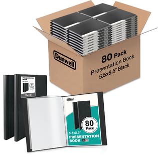 DISPMIN24 Dunwell Small Binders with Sleeves - (80-Pack) Presentation Books  5.5x8.5 24-Pockets, Displays 48 Half Size Pages or 5.5 x 8.5 M