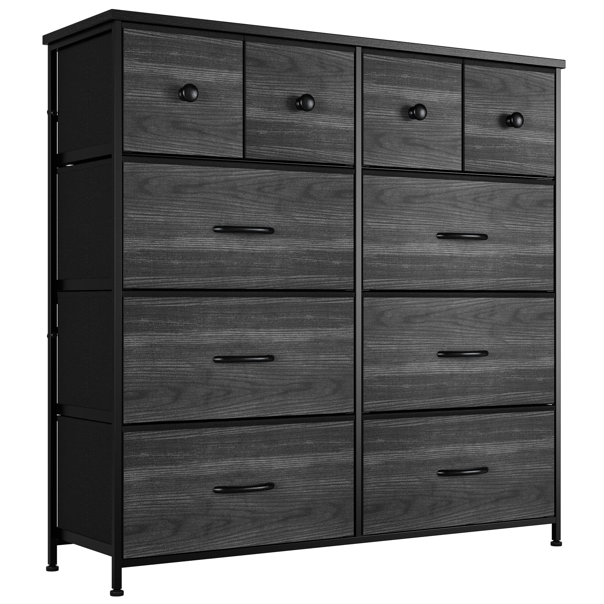 Nicehill Dresser for Bedroom with 10 Drawers, Storage Drawer Organizer, Tall Chest of Drawers for Closet, Clothes, Kids, Baby, L