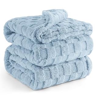 Bedsure Blue Fleece Blanket for Couch Super Soft Cozy King