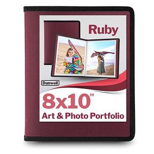 FOLIO0810 Dunwell 8x10 Photo Album Binder with Clear Sleeves- (Ruby), Art  Portfolio Binder for 8 x 10 Pictures, 24 Pockets Display 48 Page